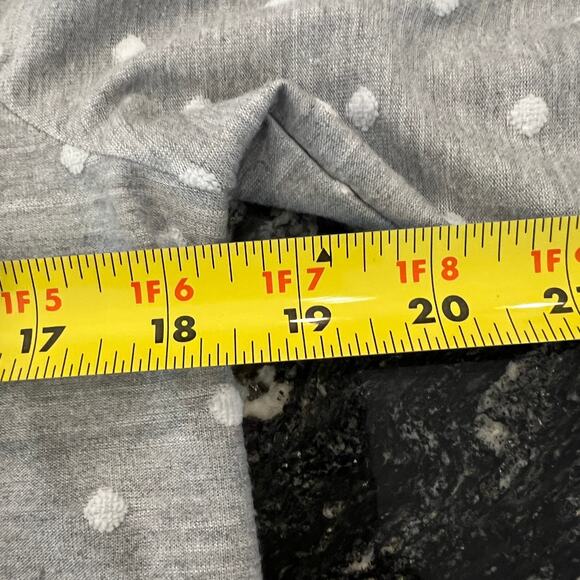 Chico's Gray & White Polka Dot 3/4 Sleeves Shirt  - Size 1 (S) - Picture 6 of 7